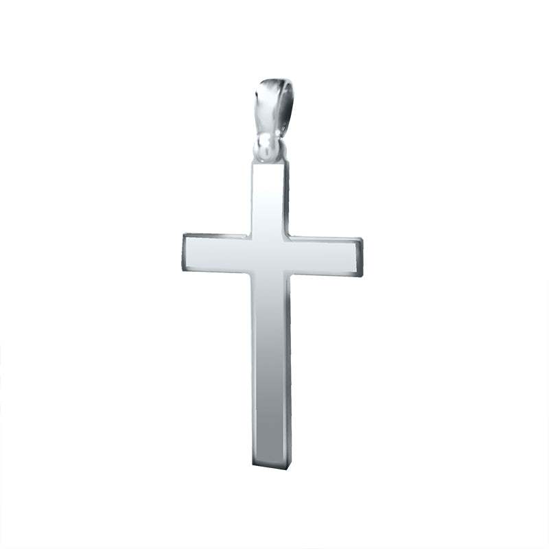 Cruz Latina Mediano en Oro Blanco 18k