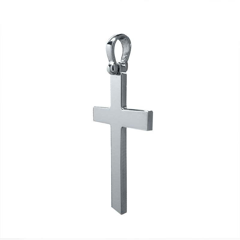 Cruz Latina Mediano en Oro Blanco 18k 1