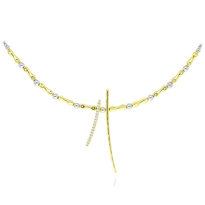 Gargantilla Flow en plata dorada-Marina Garcia 1