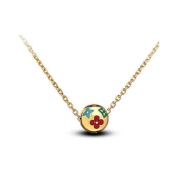 Gargantilla Oro Amarillo 18K con Bola de Esmalte