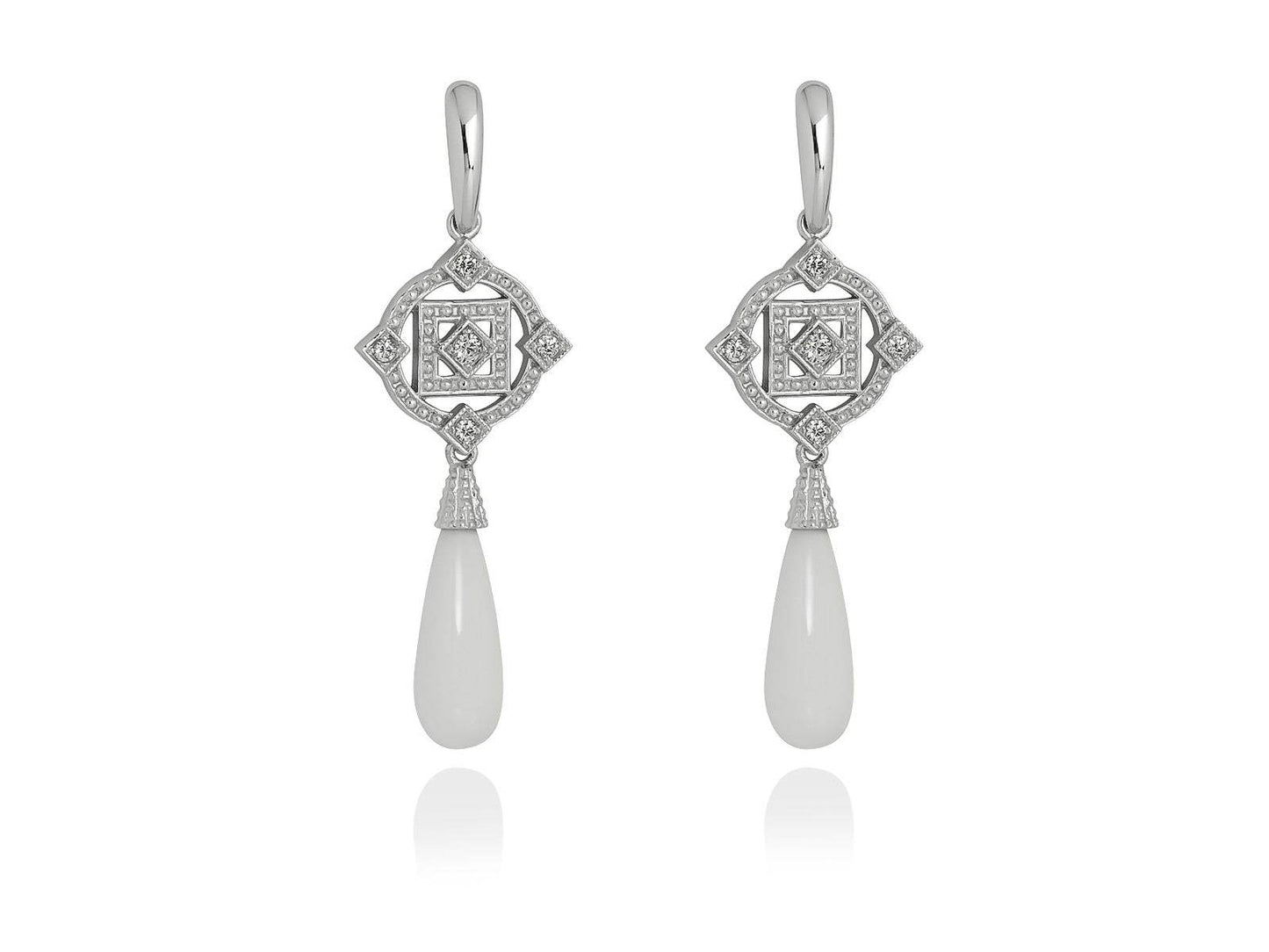 Pendientes ART DECO novia en plata marina garcia