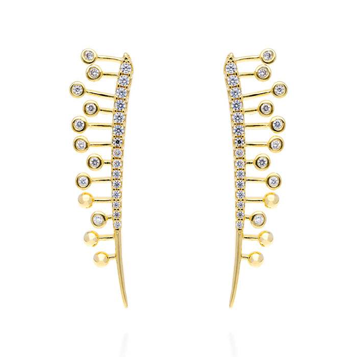 Pendientes Champagne maxi en plata dorada marina garcia