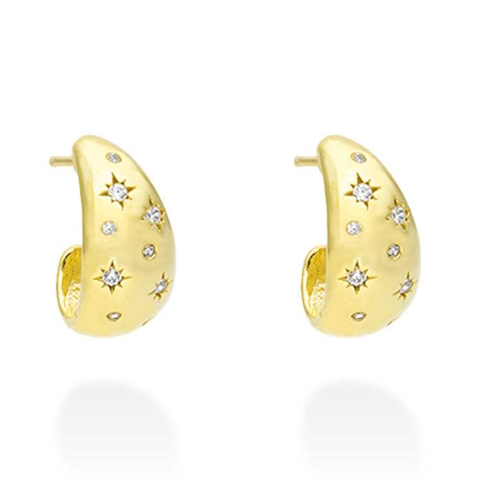 Pendientes Chiquita en plata dorada-Marina Garcia