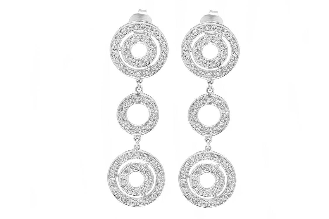 Pendientes Largos de Novia con Diamantes Oro 18K