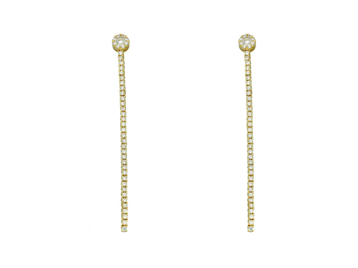 Pendientes RIVIERE en plata dorada