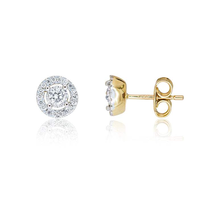 Pendientes de Diamantes en Oro Bicolor