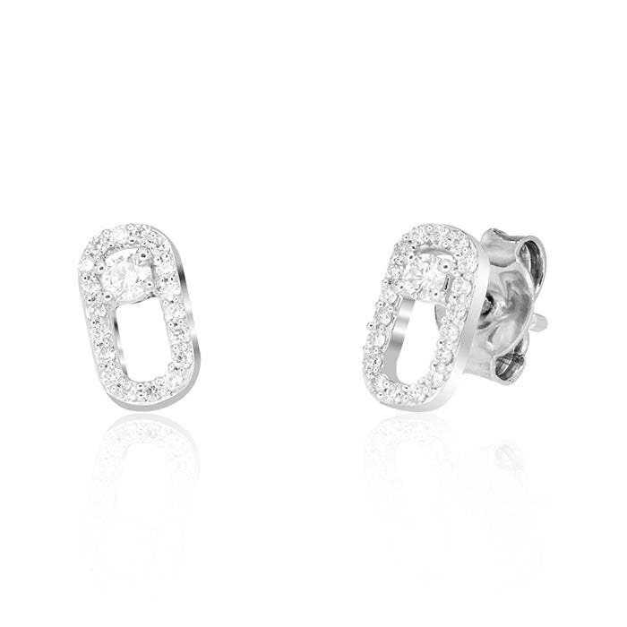 Pendientes de Oro Blanco 18k con Diamantes