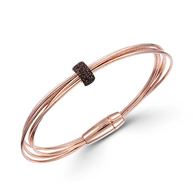 Pulsera 3 Hilos DNA Rosa Polvo Marron WDNAB448 pesavento