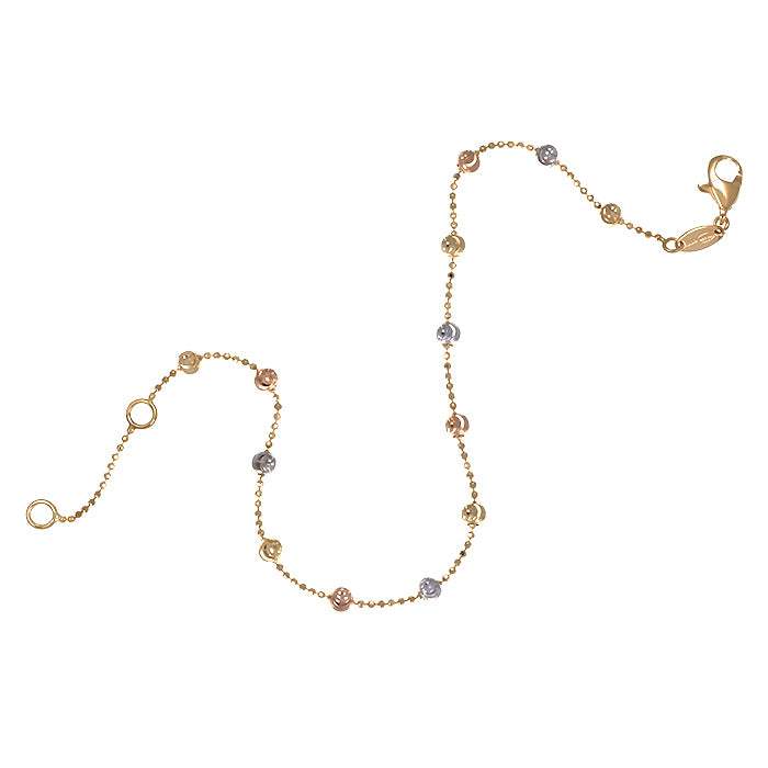 Pulsera Bolita Tricolor de Oro 18k