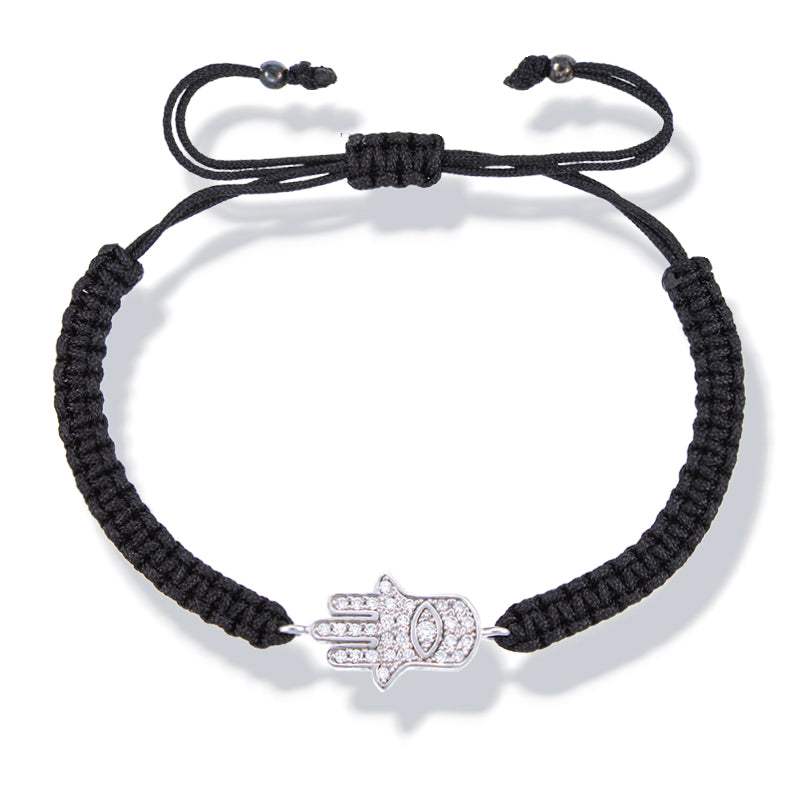 Pulsera HAMSA en Oro blanco 18Kt y diamantes joyeria sai online