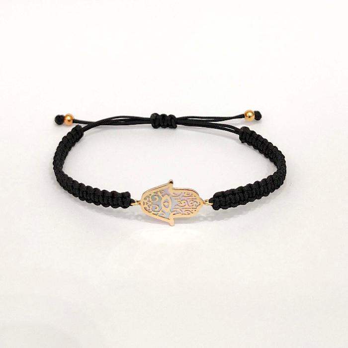 Pulsera Hamsa de Nácar en Oro Rosa 18k joyeria sai online
