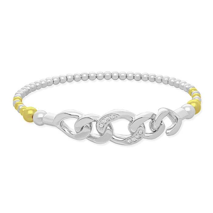 Pulsera Link abierta en plata-Marina Garcia