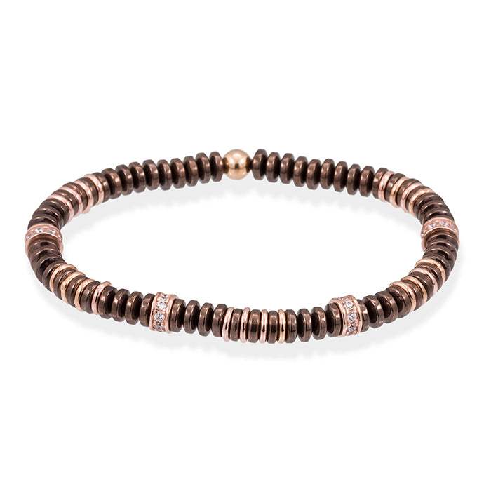 Pulsera MATT Marrón en plata rosa Marina Garcia