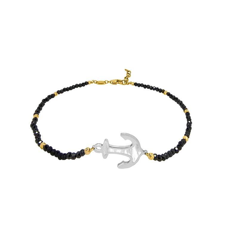 Pulsera Puerto Banús con Ancla Oro Blanco