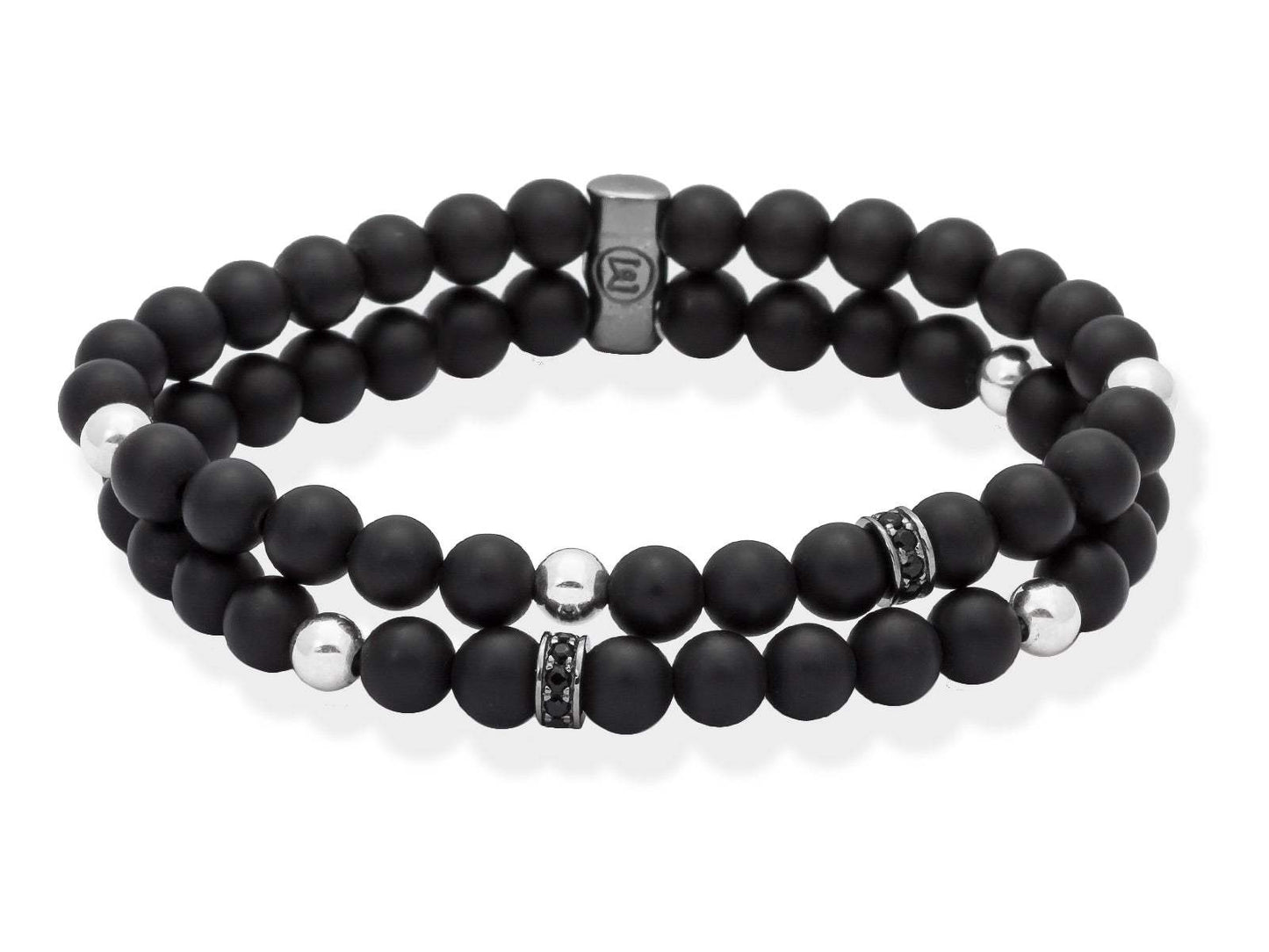 Pulsera TAO Negro en plata con Onix 17.5cms