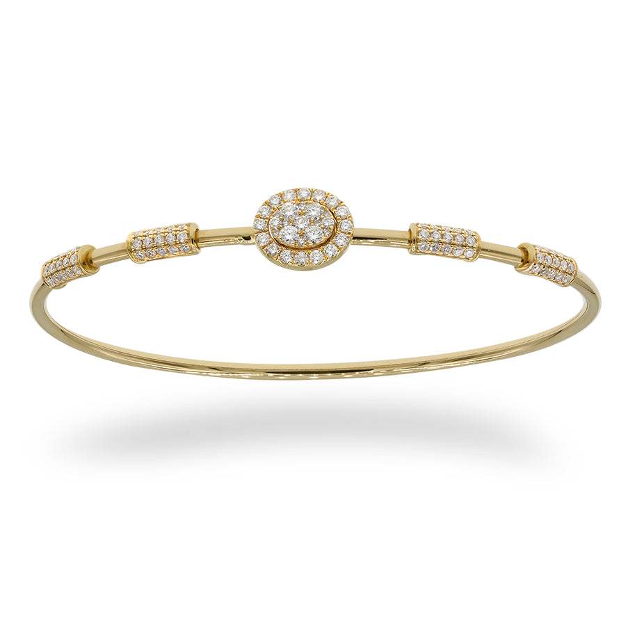 Pulsera en oro amarillo con motivo oval diamantes