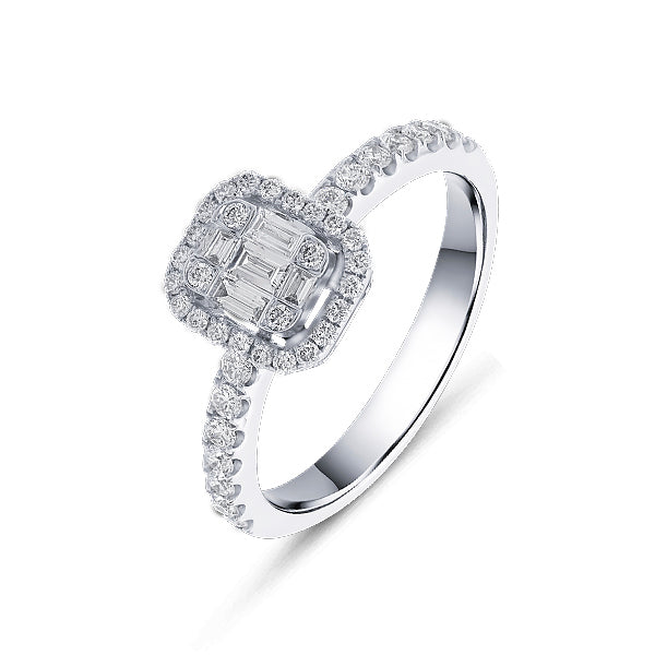 Anillo HEIRESS ILLUSION con Halo Diamantes en Oro