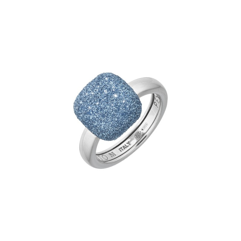 ANILLO RODIO LUCIDO PSC BLU SANTORINI -M