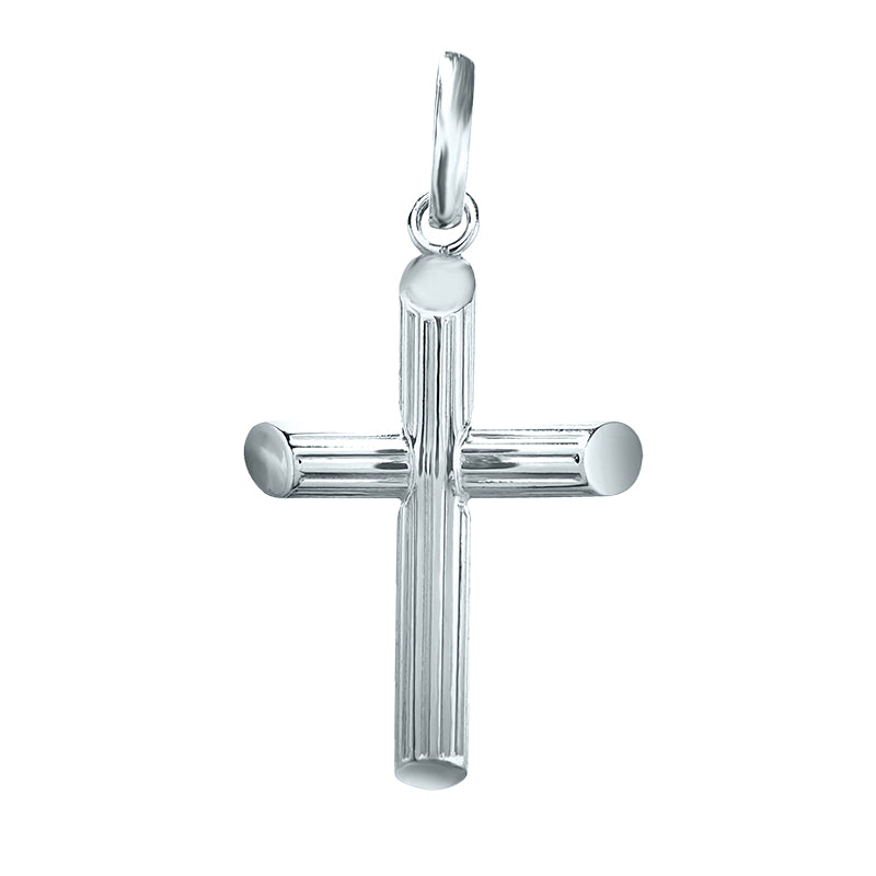 Large Cross in 18K White Gold -Bambu style