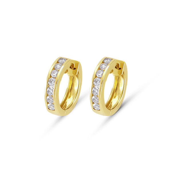 18k Yellow Gold Creoles with Diamonds 0.50Ct