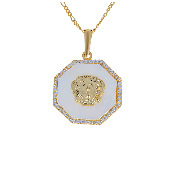 Colgante octogonal Circon Nacar 18k