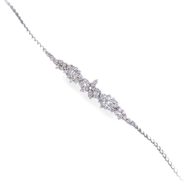 18K White Gold Zircon Cocktail Bracelet
