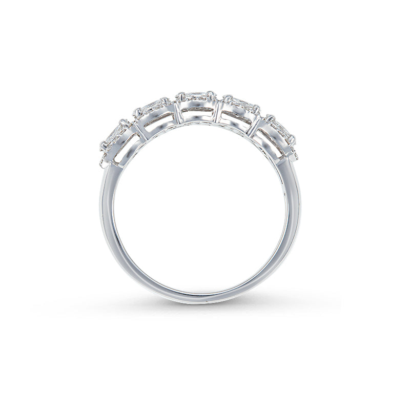 Anillo alianza ANORA con Diamantes Oro Blanco 18K