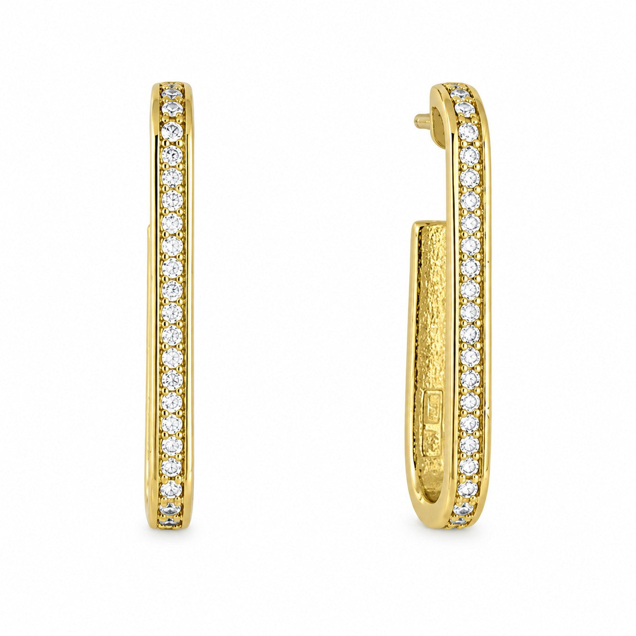 Pendientes WYNN blanco en plata dorada