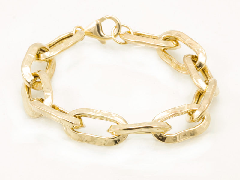 Pulsera Eslabon Abierta Plata Chapado