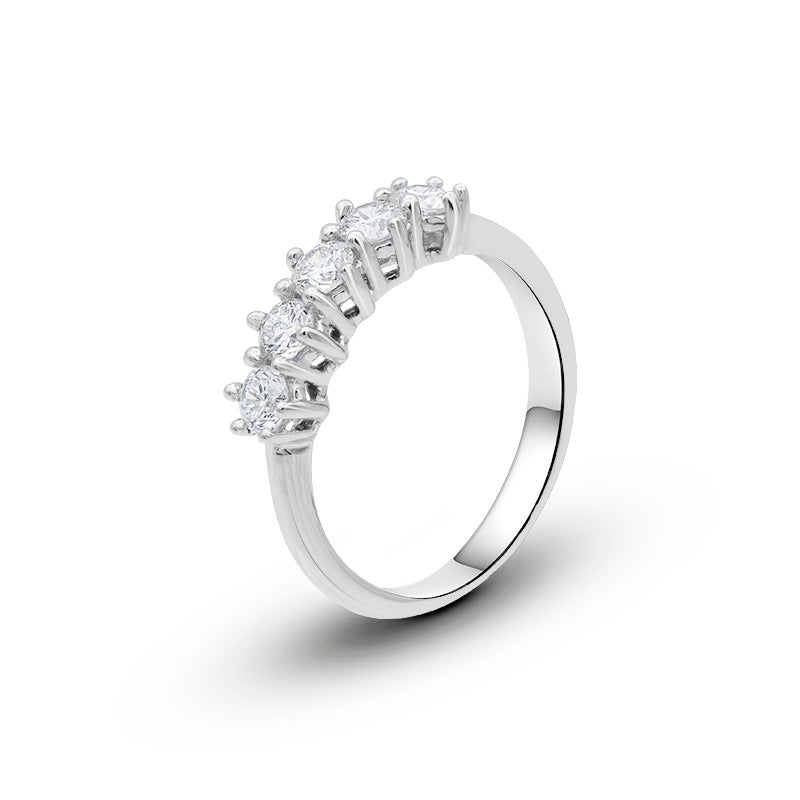 Cinquillo Diamond Ring in 18K White Gold