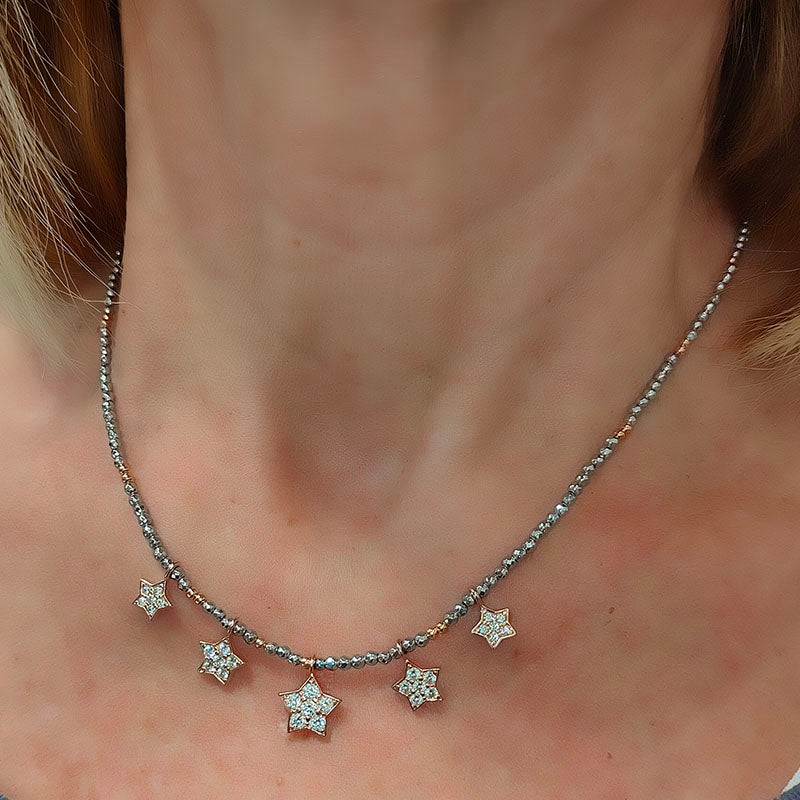 STAR CHOKER WHITE ZIRCONIA 90282GS