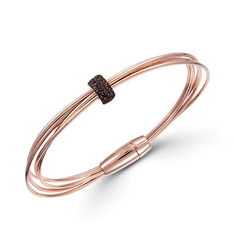 Pulsera 3 Hilos DNA Rosa Polvo Marron WDNAB448
