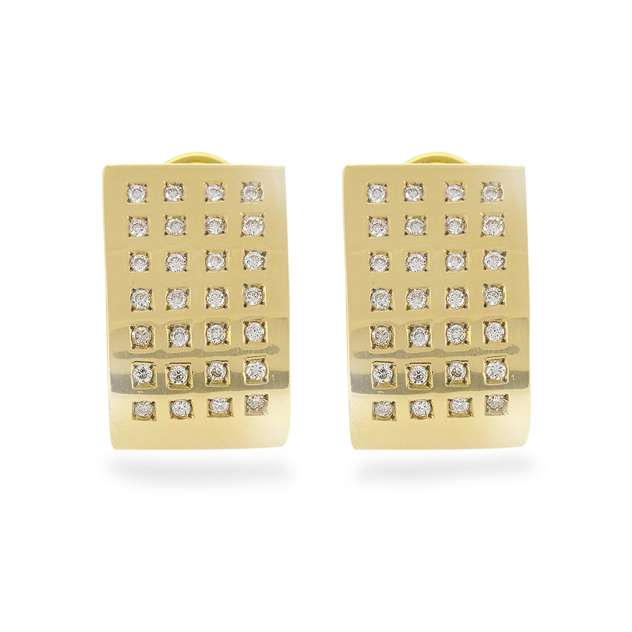18k Yellow Gold Earrings with Diamonds
