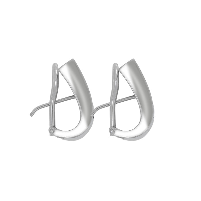 Prisma hoops - 18K white gold and diamond earrings