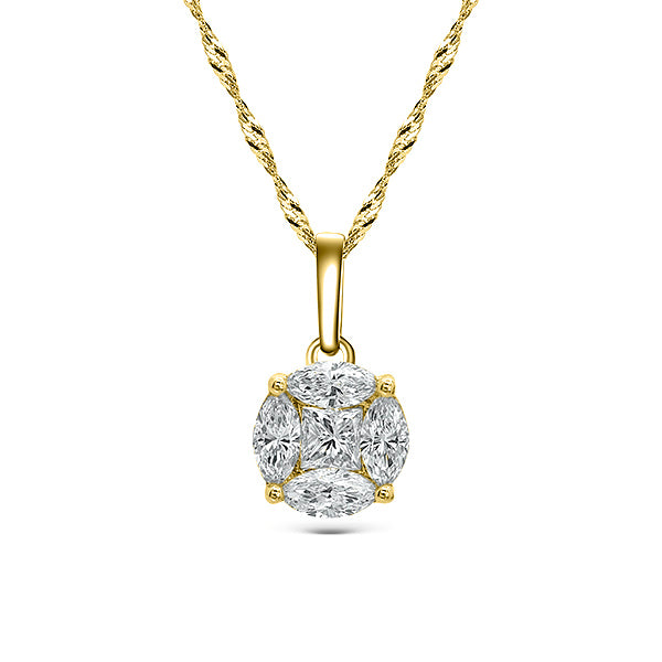 Colgante Anora Grande Diamantes Oro Amarillo 18K