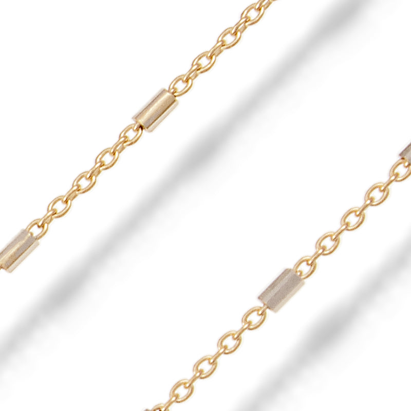 Cadena Oro Amarillo y Blanco 18K 50cm