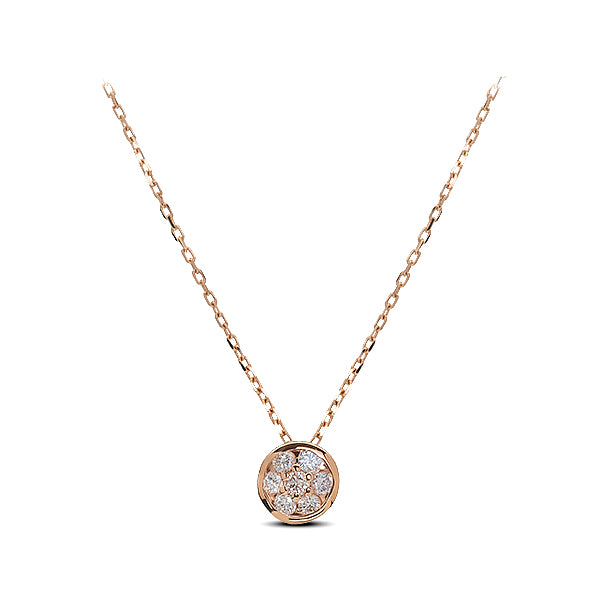 Chaton Pendant With 7 Diamonds 18k Rose Gold