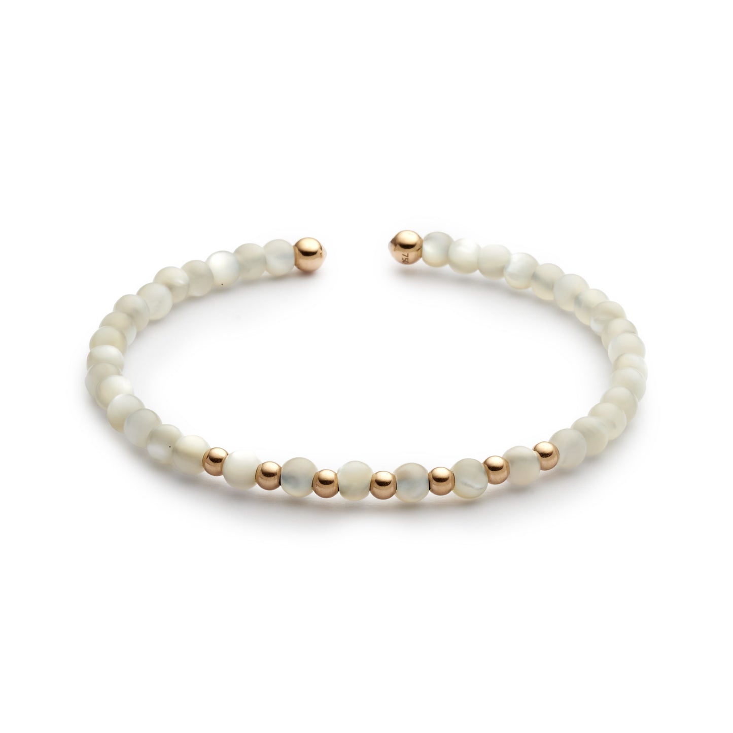 Collection Titanium soul Bracelet Gold, Mother of pearl, small beads