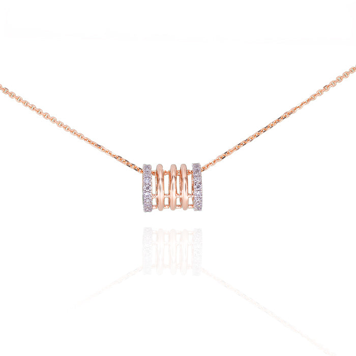 Barrel Pendant in Rose Gold with Diamonds