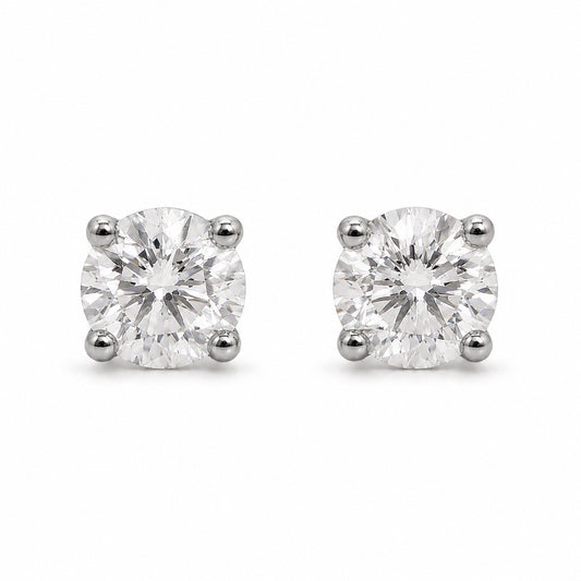PENDIENTES EN ORO BLANCO 18KT CON DIAMANTES DE 0.50CT