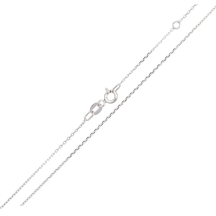 Cadena Forzada Fina Oro Blanco 18K Ajustable 42/45