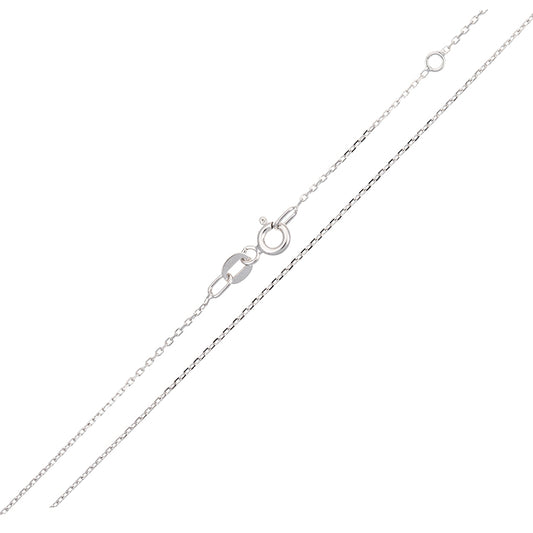 Cadena Forzada Fina Oro Blanco 18K Ajustable 42/45