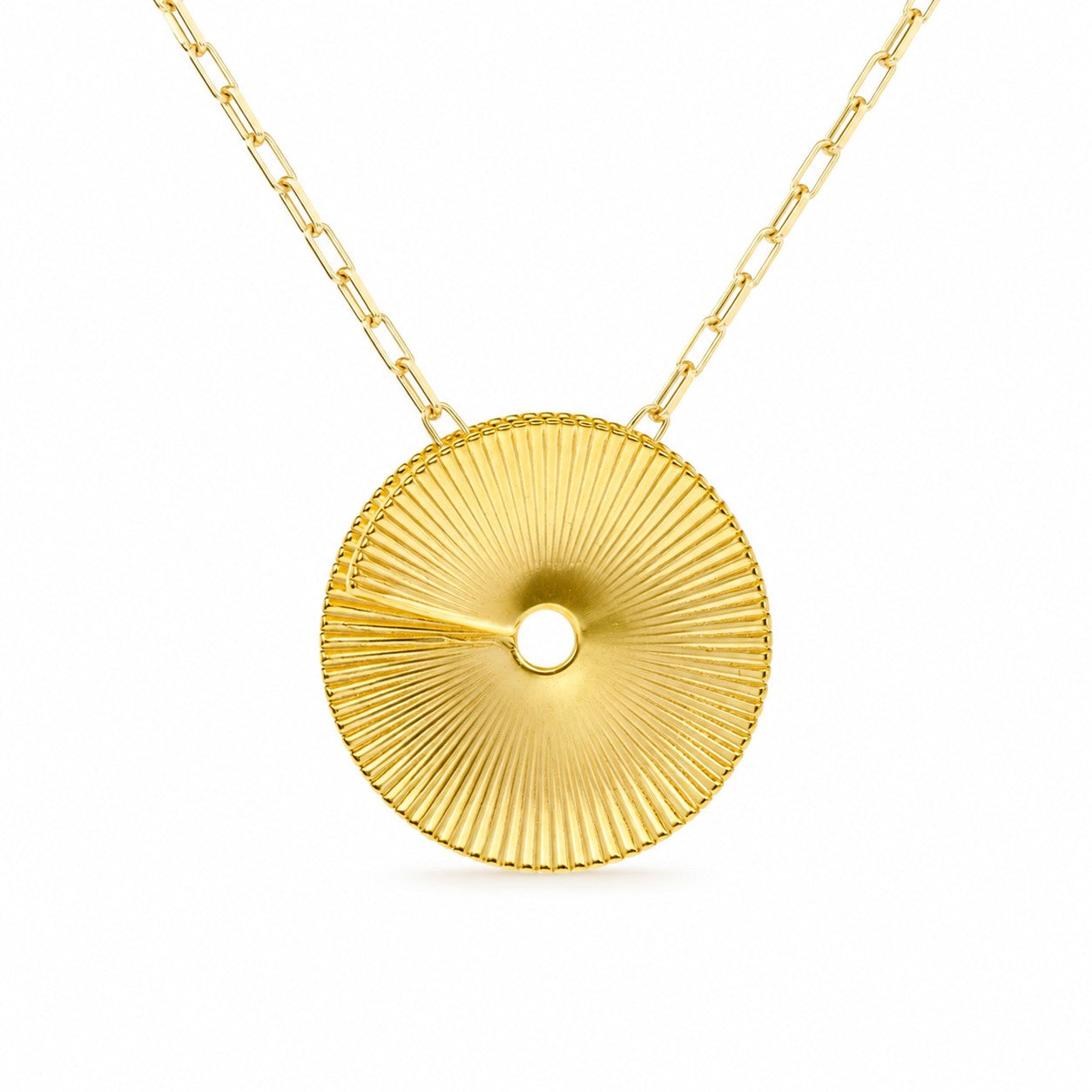 Colgante de plata de primera ley (925) chapada en oro amarillo de 18kt. (diametro exterior: 3,3 cm.)