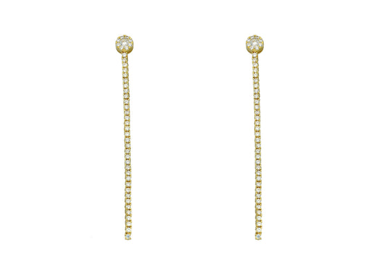 Pendientes RIVIERE  en plata dorada