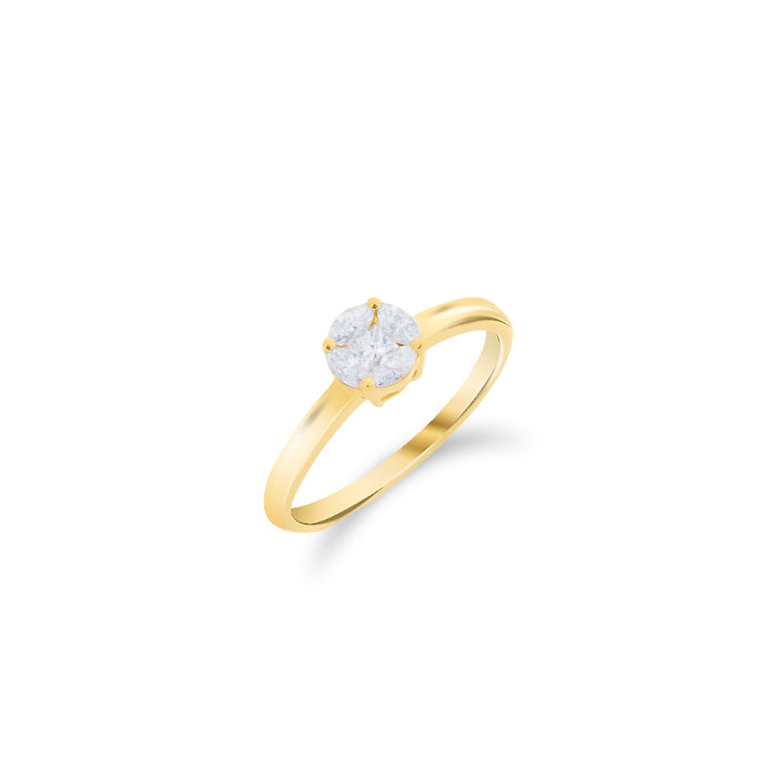 Medium Illusion Solitaire in 18K Yellow Gold