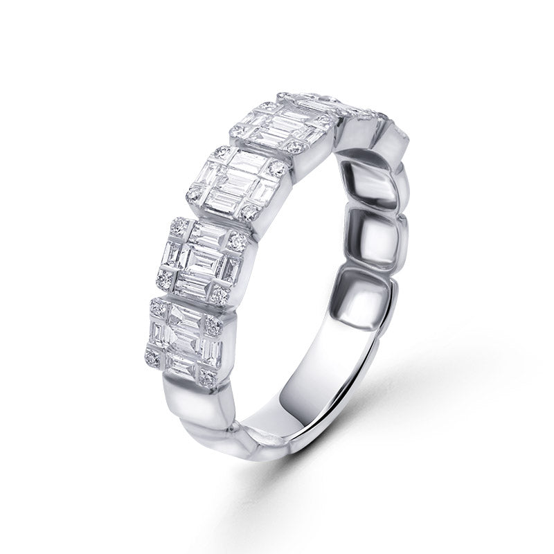 Art Deco alliance in 18K white gold with Diamonds