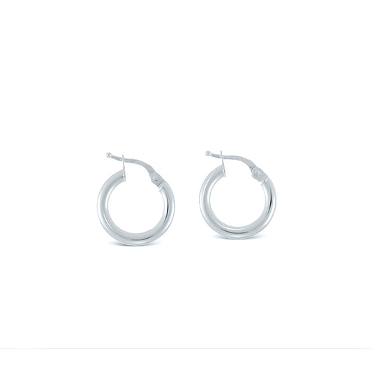 10mm White Gold Hoop Earrings