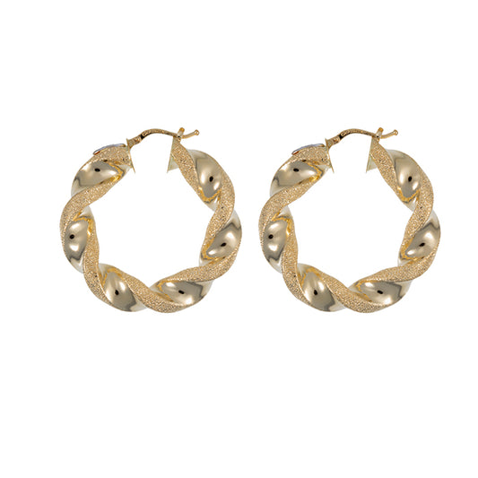 18K Yellow Gold Braided Earrings