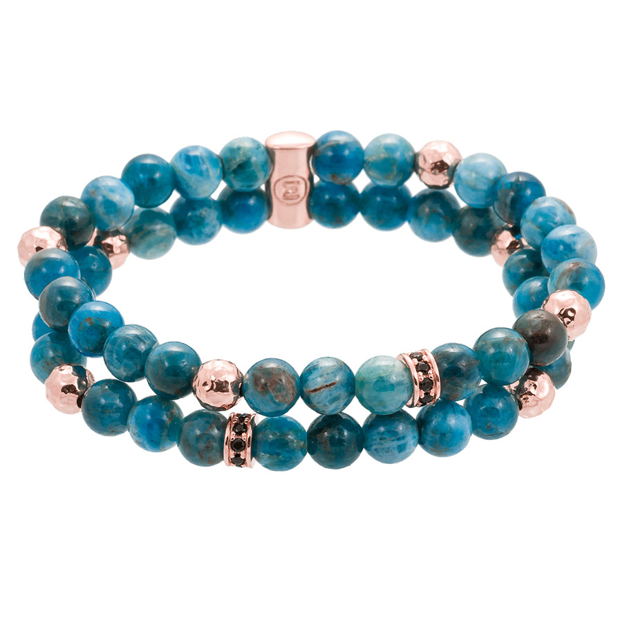 Double Bracelet With Blue Apatite 21cms