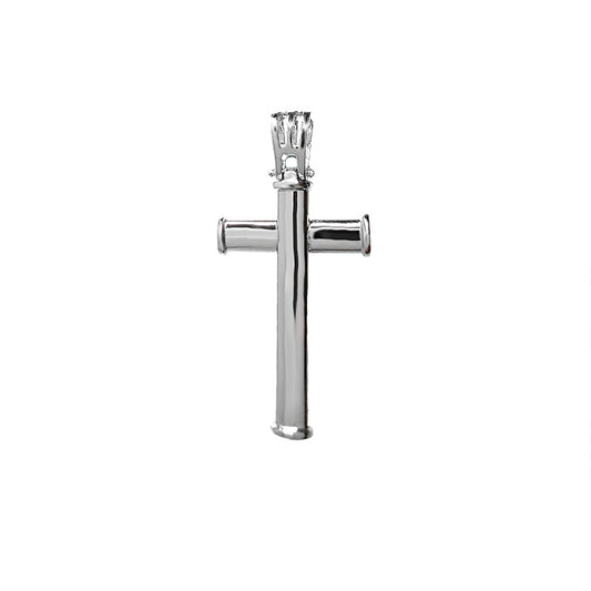 White Gold Cross Byzantine Style